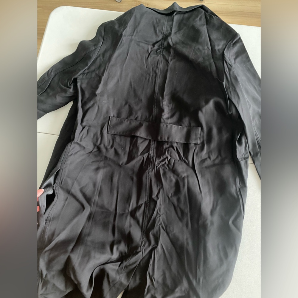 ZARA STEVEN MEISEL Shirt Dress Lightweight Coat Trench Jacket Black Size XS NWT - Picture 15 of 16